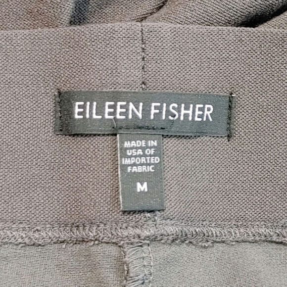 Eileen Fisher Pull On Wide Leg Pant Elastic Waist Mid Rise Stretch Gray Womens M - Picture 5 of 8